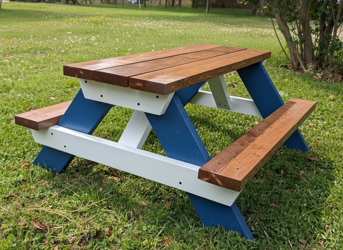 Blue Picnic Table